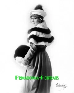 LOUISE LOVELY 8X10 Lab Photo 1910s "CARPENTER" Winter Muff & Hat Sweet Portrait - Picture 1 of 1