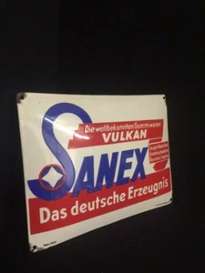 Vulkan Sanex - das deutsche Erzeugnis Emailleschild 30 x 40 cm - D um 1930 - Bild 1 von 4