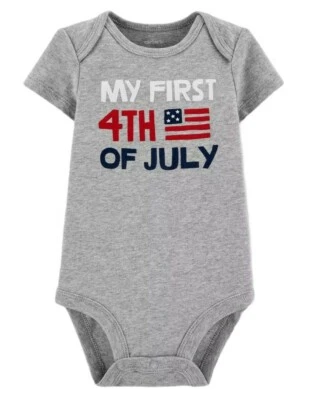 4 de julho ~ NB Carter's Baby Bodysuit de algodão vermelho, branco e azul❤🥰 - Imagem 1 de 4