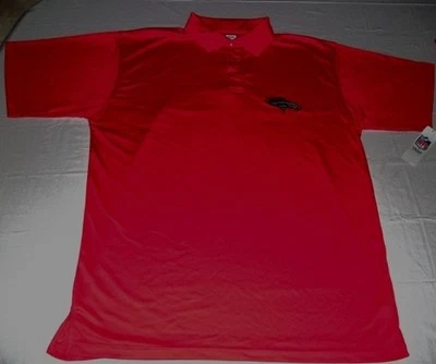 Denver Broncos Synthetic Polo Shirt XL Tall Orange Embroidered Logo NFL - Image 1 of 3