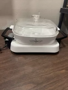 Cazuela Corningware Black Scroll con calentador de sartén eléctrica Corning TREFOIL - Imagen 1 de 13