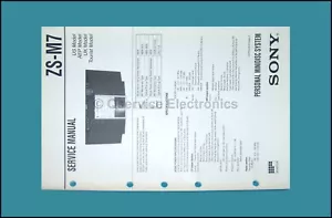 Sony ZS-M7 Minidisco de Audio Original Impreso Manual de Servicio con Diagramas Completos - Imagen 1 de 1