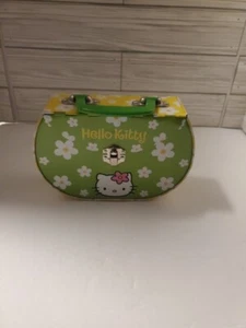 Vintage Hello Kitty Zinn Geldbörse Sanrio 2003 gelb grün weiß Blumen - Bild 1 von 4