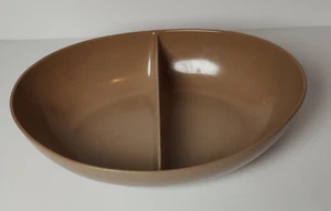 Vintage Melmac Type Divided Vegetable Bowl MCM Cinnamon Color - Picture 1 of 5