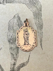 Ancien Pendentif /Médaille en plaqué or souvenir de St Anne d'Auray - Bild 1 von 2