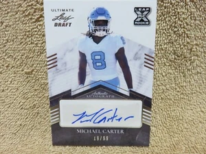 2021 Leaf Ultimate Draft Football Autograph Signed Card Michael Carter 19/99 - Picture 1 of 4