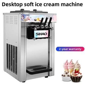 SIHAO Kommerzielle Softeismaschine Speiseeismaschine Eiscreme 3 Flavors 20-28L/H - Bild 1 von 51
