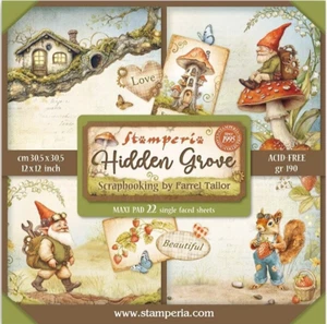 Stamperia HIDDEN GROVE - MAXI PAD - 12" X 12" Single Sided - 22 SHEETS - Picture 1 of 24