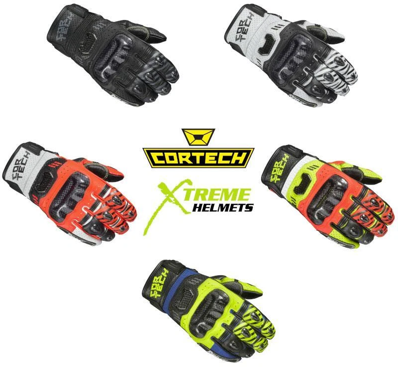 Luvas masculinas Cortech Revo Sport ST punho curto couro dedos pré-curvos P-3XL - Imagem 1 de 1