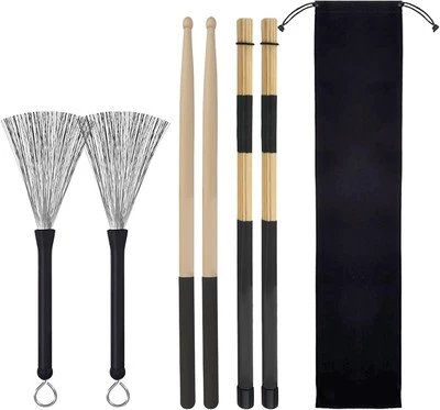 BRAND: AULUFFT Drum Stick Set,1 Pair 5A Classic Maple Wood Sticks and 1 Pair...