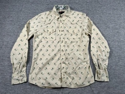 Camisa Western Diesel Pearl Snap Para Hombre Mediana Beige Flores AOP Bolsillos en el Pecho Foto 1 de 4