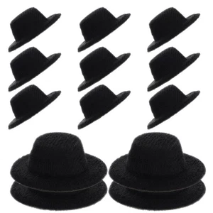 40 Stck. schwarze Mini Puppenhüte - Miniatur formelle Hüte für Heimwerkerzubehör - - Bild 1 von 12