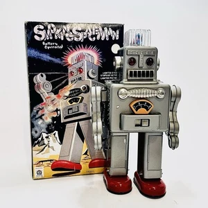 Smoking Spaceman Metal / Tin Robot Vintage Style Reproduction Action Figure Toy - Picture 1 of 9