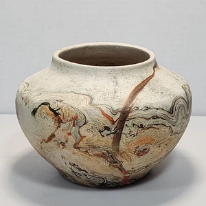Vintage NEMADJI orange grau Wirbel Southwestern Studio Kunstkeramik Schüssel Vase 5,5" - Bild 1 von 5