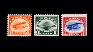 lss USA 1918 Curtiss Jenny Luftpost Briefmarken C1 C2 C3 MH - Bild 1 von 2