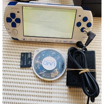 Sony PSP-3000 White Blue Console Tested w/ 1GB Memory Charger & Game From JP #55 - Image 1 of 4
