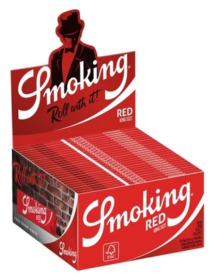 Box Smoking King Size Red Papier  Zigarettenpapier (50x 33 Blatt -Packung) - Bild 1 von 4