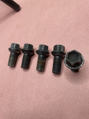 Mercedes Benz 2012-2024 A C E GLA CLS SL Wheel Lug Bolts Bolt Black GENUINE x5 - Image 1 of 4