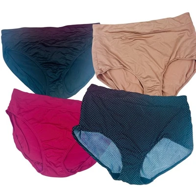 Vintage Warners Panties High Waisted Black Polka Dot Pink Nude RS4381 5138 8 XL - Image 1 of 4