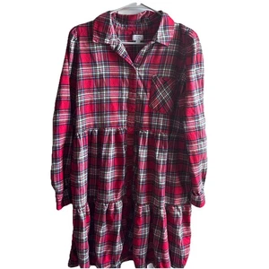 Crown & Ivy rotes Flanellkleid Large Damen - Bild 1 von 9