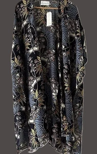 CENTO STELLE Striking Deco margherita grigio lanciatore 76"CH copri kimono garzato - Foto 1 di 7