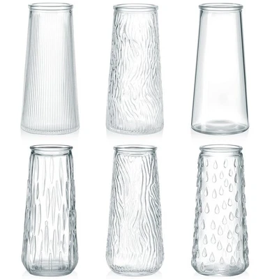 6 Pcs 6 Inch Clear Glass Flower Vases for Centerpieces Wedding Party Table Ce... - Image 1 of 4