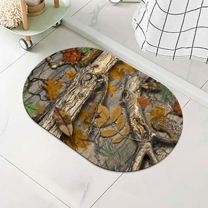 Bath Mat Rug-Camo 2 Pattern Rubber Non Slip Quick Dry Super Absorbent Thin Ba... - Picture 1 of 7
