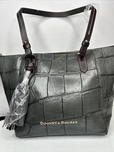Dooney & Bourke neu Maxine rauchgrau und braun Leder Quaste Beuteltasche Tasche Neu mit Etikett $ 288 - Bild 1 von 11