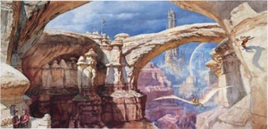 James Gurney DREAM CANYON, (firmato) dinosauri, stampa artistica Dinotopia - Foto 1 di 2