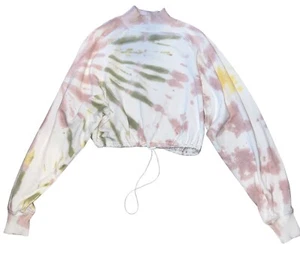 Aeropostale junior cropped mock neck tie dye sweatshirt with cinched hem XS - Picture 1 of 2