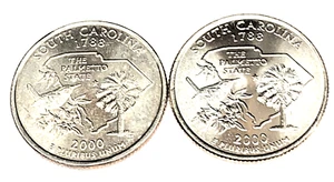 # C639 SOUTH CAROLINA STATEHOOD QUARTERS, P & D from MINT ROLLS - Picture 1 of 2