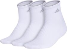 adidas Women's Cushioned Quarter Socks (3-pair) With Arch Compression White/Grey