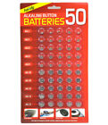 50 Assorted Mixed Alkaline Button Cell Batteries 377 AG1 AG3 AG4 AG10 AG12 AG13
