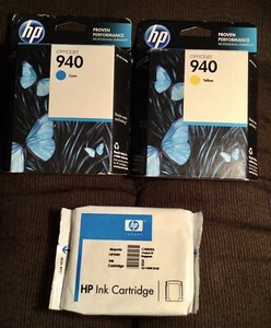 HP 940 Ink Cartridge Magenta Cyan Yellow Original for OfficeJet Pro ~ Date 2013 - Picture 1 of 3