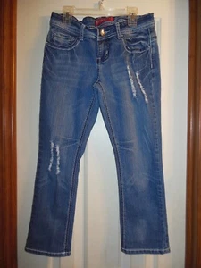 ~Red Rivet~ Girls Size 5 (30x23) Distressed Embellished Blue Jeans (Stretch) - Picture 1 of 4