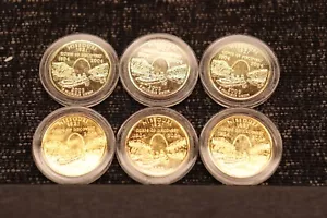 2001-D & P Missouri Statehood Quarter Gold Plated UNC Capsules Lot of 6 - Picture 1 of 5