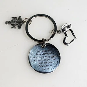 Nurse Gifts For Women Nurse Charm Keychain RN Gift for Nurses Never Forget Why - Picture 1 of 6