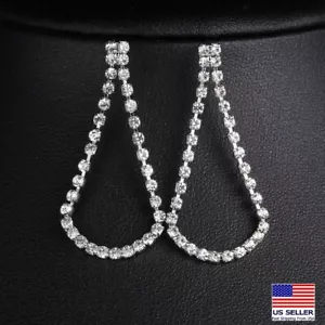 Women Elegant Earrings Crystal Bling Tassel Gypsophila Teardrops Ins Style 0554 - Picture 1 of 4