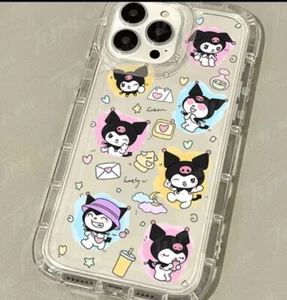 Sanrio anime Kuromi, clear silicone case for iPhone 15 - Picture 1 of 4