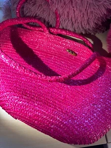 Handtasche Freizeittasche Korb Damen Naturfaser pink - Bild 1 von 6