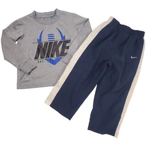 Completo Nike bambino ragazzo 24M 2T manica lunga dri-fit camicia pantaloni a vento CONDIZIONI GIOCO - Foto 1 di 7