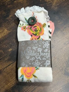 Matilda Jane GIRLS Neighborhood Garden Floral Socks Girls Size L Large - Picture 1 of 8