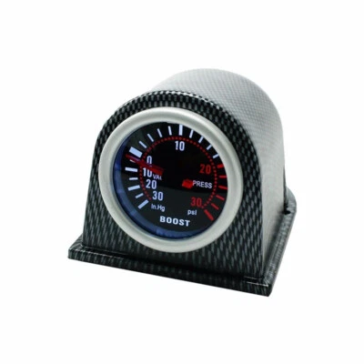 LED Car Turbo Boost Gauge Carbon Fiber Style Pod Meter Pointer PSI 2in 52mm - Image 1 of 4