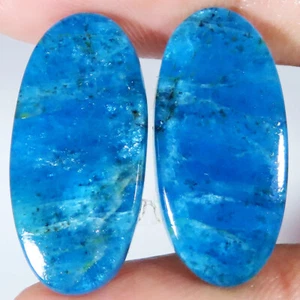 31.10 CT 12x26x3 mm 100% Natural APATITE Pair Oval Cabochon Loose Gemstone AL55 - Picture 1 of 3