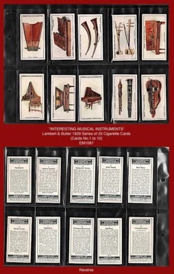 "INTERESTING MUSICAL INSTRUMENTS"  1929 Lambert & Butler Cigarette Card Set x25^ - Image 1 of 3