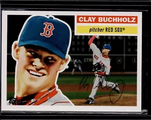 2008 Topps Clay Buchholz Trading Card History 1956 Throwback - Boston Red Sox - Picture 1 of 2
