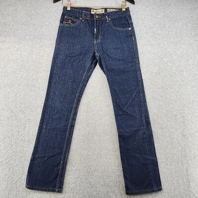 Pantalones de mezclilla para mujer LRG piernas rectas calce ajustado 14 azul algodón liso cómodo Foto 1 de 4