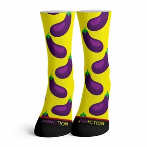 Funktion - Auberginenmuster Mode Socken Beute Emoji Obst Gemüse - Bild 1 von 4