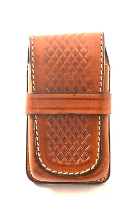 Тонкий профиль кожаный держатель карты-ремень петля выбитый бриллиант мотив ковбой моды - Изображение 1 из 4