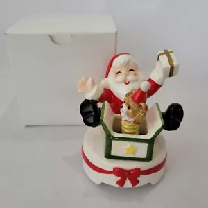 MUSICA BOX vintage NORCREST NATALE Babbo Natale con orsacchiotto Jack nella scatola MUSICAL - Foto 1 di 12